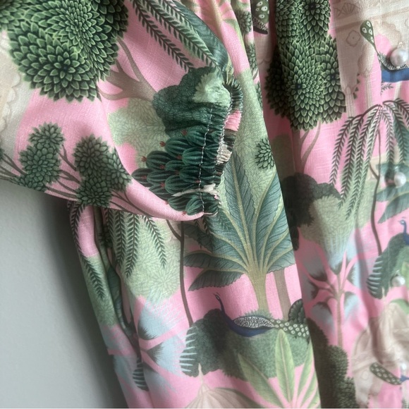 The Boho Maxi Dress Vibrant Peacock Blue Door Boutique Pink Gorgeous Button S - Picture 7 of 10